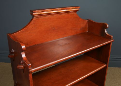 fig 3. Antique English Arts & Crafts Oak Open Five Shelf Bookcase / Bookshelves (Circa 1930)