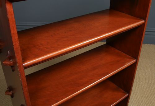 fig 4. Antique English Arts & Crafts Oak Open Five Shelf Bookcase / Bookshelves (Circa 1930)
