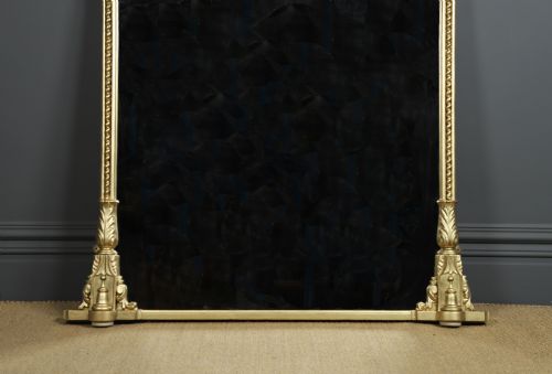 LARGE 5FT ANTIQUE ENGLISH REGENCY WILLIAM IV CARVED GILT WALL HANGING OVERMANTLE OVERMANTEL MANTELPIECE MIRROR CIRCA 1835 - ADDITIONAL PHOTO 3