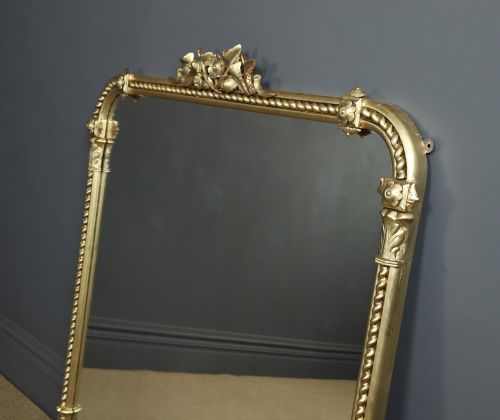 LARGE 5FT ANTIQUE ENGLISH REGENCY WILLIAM IV CARVED GILT WALL HANGING OVERMANTLE OVERMANTEL MANTELPIECE MIRROR CIRCA 1835 - ADDITIONAL PHOTO 4