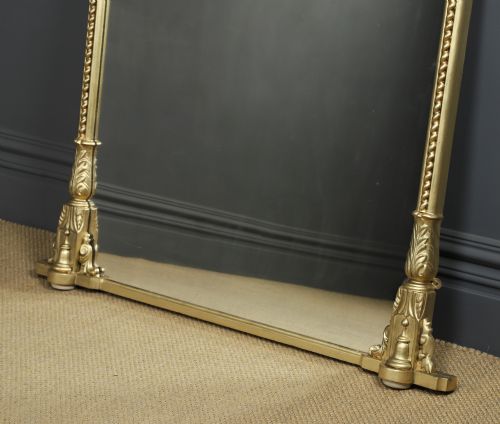 LARGE 5FT ANTIQUE ENGLISH REGENCY WILLIAM IV CARVED GILT WALL HANGING OVERMANTLE OVERMANTEL MANTELPIECE MIRROR CIRCA 1835 - ADDITIONAL PHOTO 6