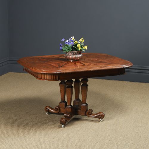 ANTIQUE CONTINENTAL VICTORIAN OAK EBONY PARQUET RECTANGLE OCCASIONAL LOO CENTRE DINING TABLE CIRCA 1860 - ADDITIONAL PHOTO 1