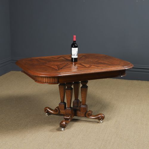 ANTIQUE CONTINENTAL VICTORIAN OAK EBONY PARQUET RECTANGLE OCCASIONAL LOO CENTRE DINING TABLE CIRCA 1860 - ADDITIONAL PHOTO 2