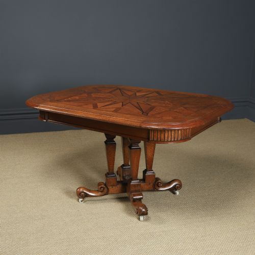 ANTIQUE CONTINENTAL VICTORIAN OAK EBONY PARQUET RECTANGLE OCCASIONAL LOO CENTRE DINING TABLE CIRCA 1860 - ADDITIONAL PHOTO 3
