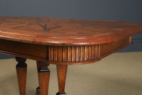 ANTIQUE CONTINENTAL VICTORIAN OAK EBONY PARQUET RECTANGLE OCCASIONAL LOO CENTRE DINING TABLE CIRCA 1860 - ADDITIONAL PHOTO 6