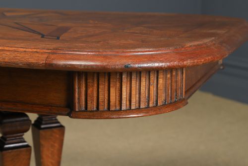 ANTIQUE CONTINENTAL VICTORIAN OAK EBONY PARQUET RECTANGLE OCCASIONAL LOO CENTRE DINING TABLE CIRCA 1860 - ADDITIONAL PHOTO 7