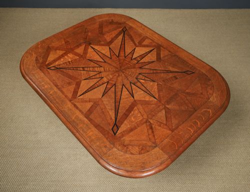 ANTIQUE CONTINENTAL VICTORIAN OAK EBONY PARQUET RECTANGLE OCCASIONAL LOO CENTRE DINING TABLE CIRCA 1860 - ADDITIONAL PHOTO 14