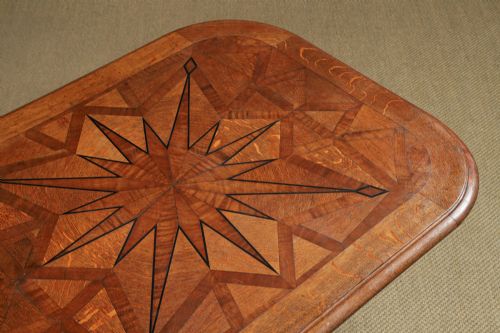 ANTIQUE CONTINENTAL VICTORIAN OAK EBONY PARQUET RECTANGLE OCCASIONAL LOO CENTRE DINING TABLE CIRCA 1860 - ADDITIONAL PHOTO 17