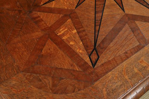 ANTIQUE CONTINENTAL VICTORIAN OAK EBONY PARQUET RECTANGLE OCCASIONAL LOO CENTRE DINING TABLE CIRCA 1860 - ADDITIONAL PHOTO 20