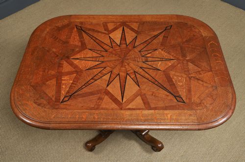 ANTIQUE CONTINENTAL VICTORIAN OAK EBONY PARQUET RECTANGLE OCCASIONAL LOO CENTRE DINING TABLE CIRCA 1860 - ADDITIONAL PHOTO 21