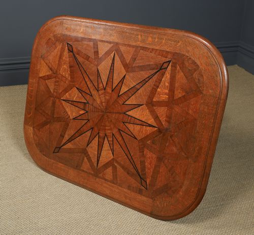 ANTIQUE CONTINENTAL VICTORIAN OAK EBONY PARQUET RECTANGLE OCCASIONAL LOO CENTRE DINING TABLE CIRCA 1860 - ADDITIONAL PHOTO 23