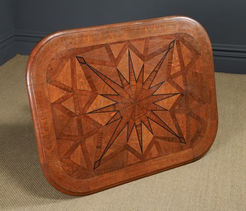 ANTIQUE CONTINENTAL VICTORIAN OAK EBONY PARQUET RECTANGLE OCCASIONAL LOO CENTRE DINING TABLE CIRCA 1860 - ADDITIONAL PHOTO 25