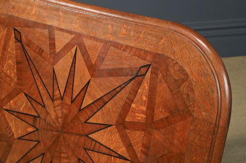 ANTIQUE CONTINENTAL VICTORIAN OAK EBONY PARQUET RECTANGLE OCCASIONAL LOO CENTRE DINING TABLE CIRCA 1860 - ADDITIONAL PHOTO 26