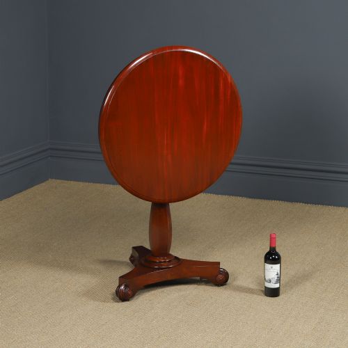 fig 2. Antique English William IV Mahogany Wine Round Circular Wine / Centre / Occasional / Lamp Pedestal Table (Circa 1835)