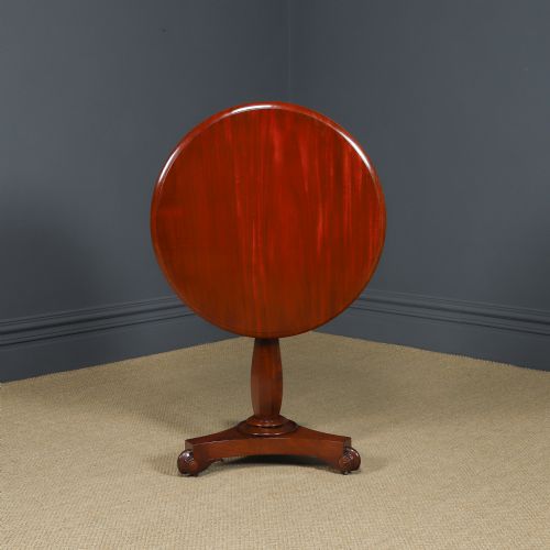 fig 3. Antique English William IV Mahogany Wine Round Circular Wine / Centre / Occasional / Lamp Pedestal Table (Circa 1835)