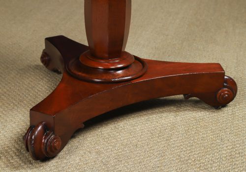 fig 7. Antique English William IV Mahogany Wine Round Circular Wine / Centre / Occasional / Lamp Pedestal Table (Circa 1835)