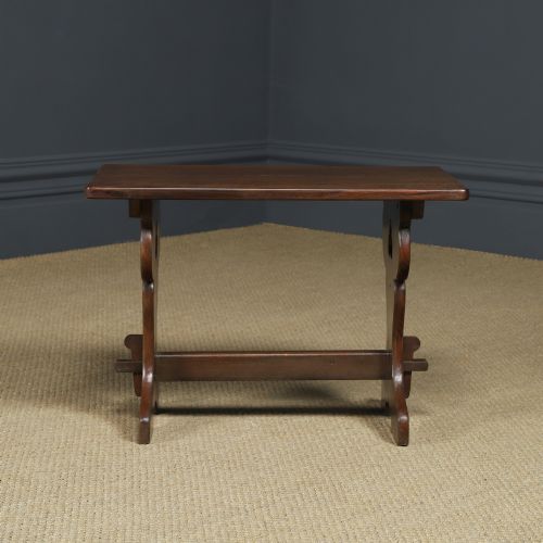 fig 2. Antique English Arts & Crafts Small Oak Occasional / Lamp / Side / Table (Circa 1920)