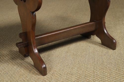 fig 3. Antique English Arts & Crafts Small Oak Occasional / Lamp / Side / Table (Circa 1920)