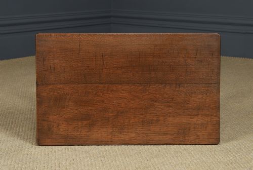 fig 6. Antique English Arts & Crafts Small Oak Occasional / Lamp / Side / Table (Circa 1920)