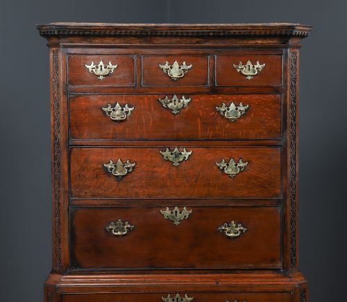 ANTIQUE IRISH GEORGIAN CHIPPENDALE OAK CHEST ON CHEST OF DRAWERS TALLBOY HIGHBOY SECRETAIRE CIRCA 1780 - ADDITIONAL PHOTO 2