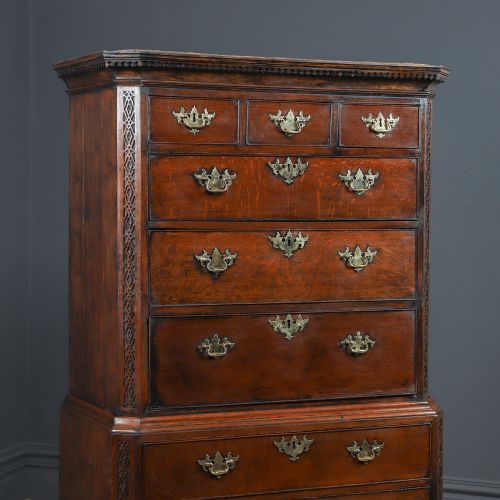 ANTIQUE IRISH GEORGIAN CHIPPENDALE OAK CHEST ON CHEST OF DRAWERS TALLBOY HIGHBOY SECRETAIRE CIRCA 1780 - ADDITIONAL PHOTO 3