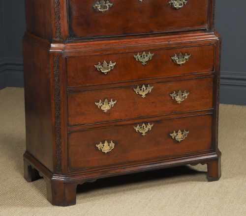 ANTIQUE IRISH GEORGIAN CHIPPENDALE OAK CHEST ON CHEST OF DRAWERS TALLBOY HIGHBOY SECRETAIRE CIRCA 1780 - ADDITIONAL PHOTO 5
