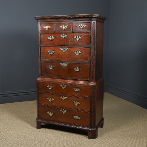 ANTIQUE IRISH GEORGIAN CHIPPENDALE OAK CHEST ON CHEST OF DRAWERS TALLBOY HIGHBOY SECRETAIRE CIRCA 1780 - ADDITIONAL PHOTO 7