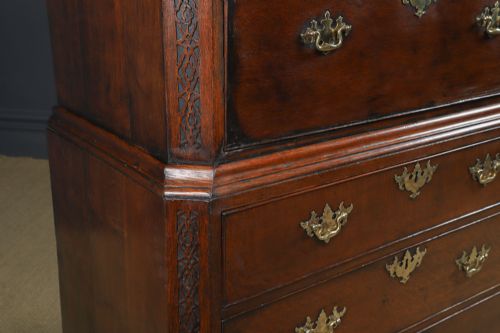 ANTIQUE IRISH GEORGIAN CHIPPENDALE OAK CHEST ON CHEST OF DRAWERS TALLBOY HIGHBOY SECRETAIRE CIRCA 1780 - ADDITIONAL PHOTO 13