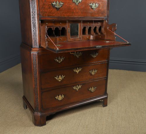 ANTIQUE IRISH GEORGIAN CHIPPENDALE OAK CHEST ON CHEST OF DRAWERS TALLBOY HIGHBOY SECRETAIRE CIRCA 1780 - ADDITIONAL PHOTO 19