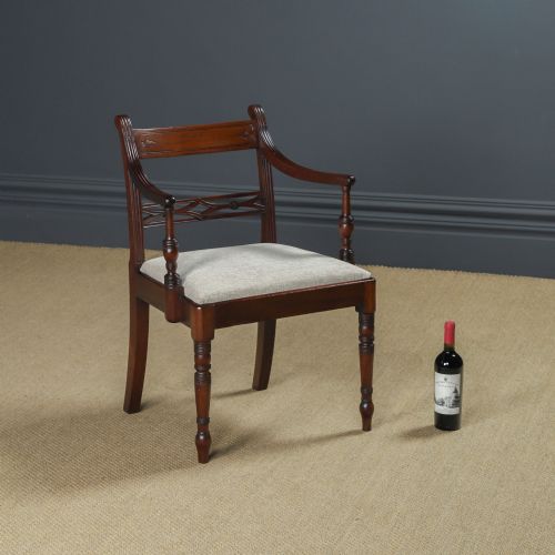 fig 1. Antique English Georgian Regency Mahogany Dining Office Desk Occasional Carver / Armchair Chair (Circa 1830)