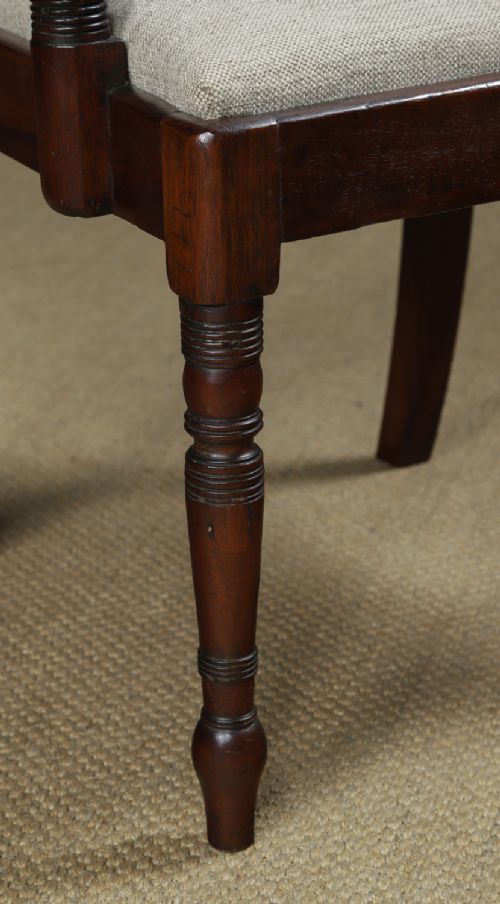 fig 6. Antique English Georgian Regency Mahogany Dining Office Desk Occasional Carver / Armchair Chair (Circa 1830)