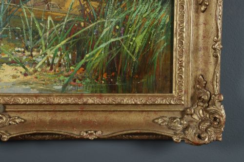 ANTIQUE ENGLISH VICTORIAN ANGLERS ASSISTANT FISHING LANDSCAPE OIL PAINTING PICTURE BY PAUL H ELLIS CIRCA 1890 - ADDITIONAL PHOTO 7