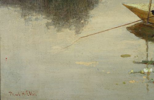 ANTIQUE ENGLISH VICTORIAN ANGLERS ASSISTANT FISHING LANDSCAPE OIL PAINTING PICTURE BY PAUL H ELLIS CIRCA 1890 - ADDITIONAL PHOTO 9