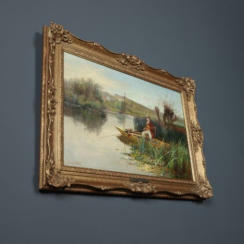 ANTIQUE ENGLISH VICTORIAN ANGLERS ASSISTANT FISHING LANDSCAPE OIL PAINTING PICTURE BY PAUL H ELLIS CIRCA 1890 - ADDITIONAL PHOTO 16