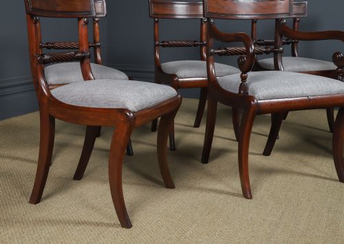 ANTIQUE ENGLISH GEORGIAN REGENCY SET OF SIX 6 MAHOGANY TRAFALGAR DINING CHAIRS CIRCA 1815 - ADDITIONAL PHOTO 6