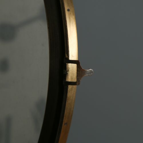 ANTIQUE 135 MAHOGANY ANGLO SWISS WATCH CO RAILWAY STATION SCHOOL ROUND DIAL WALL CLOCK TIMEPIECE - ADDITIONAL PHOTO 7