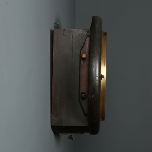 ANTIQUE 135 MAHOGANY ANGLO SWISS WATCH CO RAILWAY STATION SCHOOL ROUND DIAL WALL CLOCK TIMEPIECE - ADDITIONAL PHOTO 16