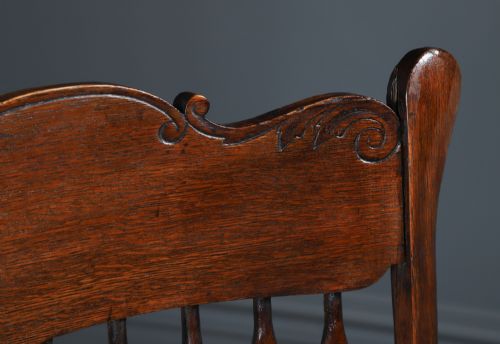 fig 4. Antique American Edwardian Sheriff’s Oak & Green Leather Revolving Office Desk Chair / Armchair (Circa 1910)