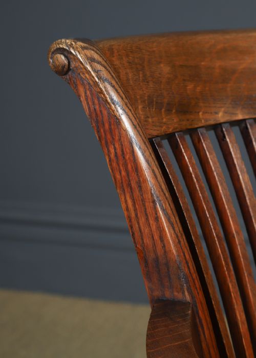 fig 4. Antique English Edwardian Oak Revolving Office Desk Arm Chair Saddle Seat (Circa 1910