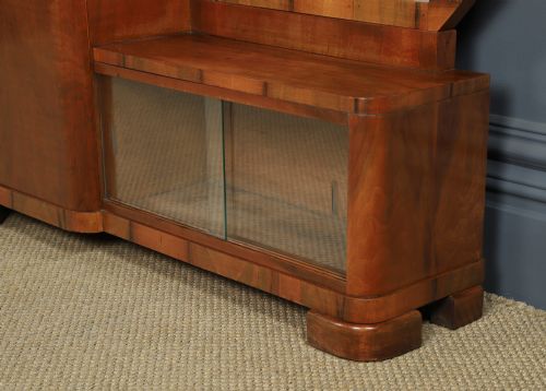 ANTIQUE CONTINENTAL ART DECO WALNUT PEDESTAL DRESSING VANITY TABLE WITH MIRRORS CIRCA 1930 - ADDITIONAL PHOTO 5