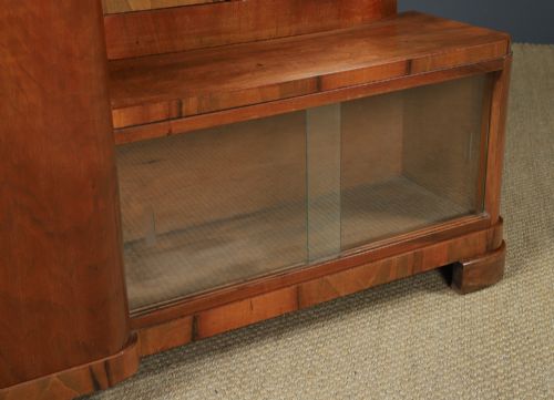 ANTIQUE CONTINENTAL ART DECO WALNUT PEDESTAL DRESSING VANITY TABLE WITH MIRRORS CIRCA 1930 - ADDITIONAL PHOTO 21
