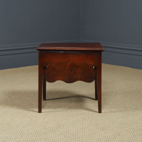 fig 1. Antique English Regency Flame Mahogany Box Table / Commode / Storage / with Hinged Lid (Circa 1830)