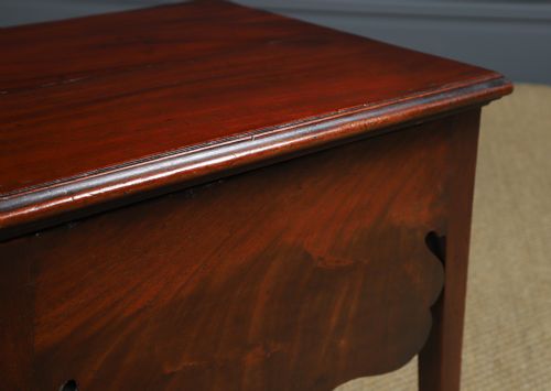 fig 5. Antique English Regency Flame Mahogany Box Table / Commode / Storage / with Hinged Lid (Circa 1830)