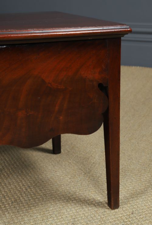 fig 6. Antique English Regency Flame Mahogany Box Table / Commode / Storage / with Hinged Lid (Circa 1830)