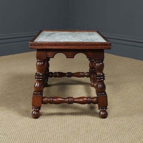 ANTIQUE FRENCH VICTORIAN RECTANGULAR WALNUT SMALL OCCASIONAL SIDE COFFEE SOMERSET MAP TABLE CIRCA 1890 - ADDITIONAL PHOTO 9