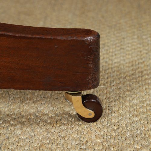 fig 7. Antique English George V Mahogany & Red Leather Upholstered Revolving Office Desk Arm Chair (Circa 1920)