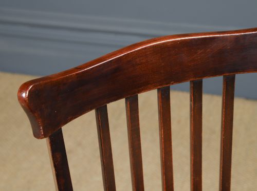 fig 3. Antique English Edwardian Beech & Green Leather Revolving Armless Office Desk Side Chair (Circa 1910)