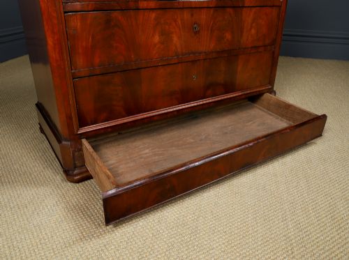 ANTIQUE FRENCH LOUIS PHILIPPE BIEDERMEIER FLAME MAHOGANY MARBLE BEDROOM CHEST OF DRAWERS COMMODE CIRCA 1850 - ADDITIONAL PHOTO 27