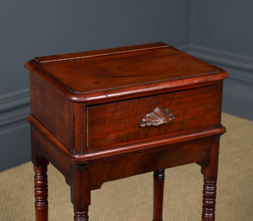 SMALL ANTIQUE ENGLISH VICTORIAN PAIR OF MAHOGANY BEDSIDES TABLES NIGHTSTANDS CHESTS CABINETS CIRCA 1840 - ADDITIONAL PHOTO 3