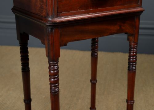 SMALL ANTIQUE ENGLISH VICTORIAN PAIR OF MAHOGANY BEDSIDES TABLES NIGHTSTANDS CHESTS CABINETS CIRCA 1840 - ADDITIONAL PHOTO 7